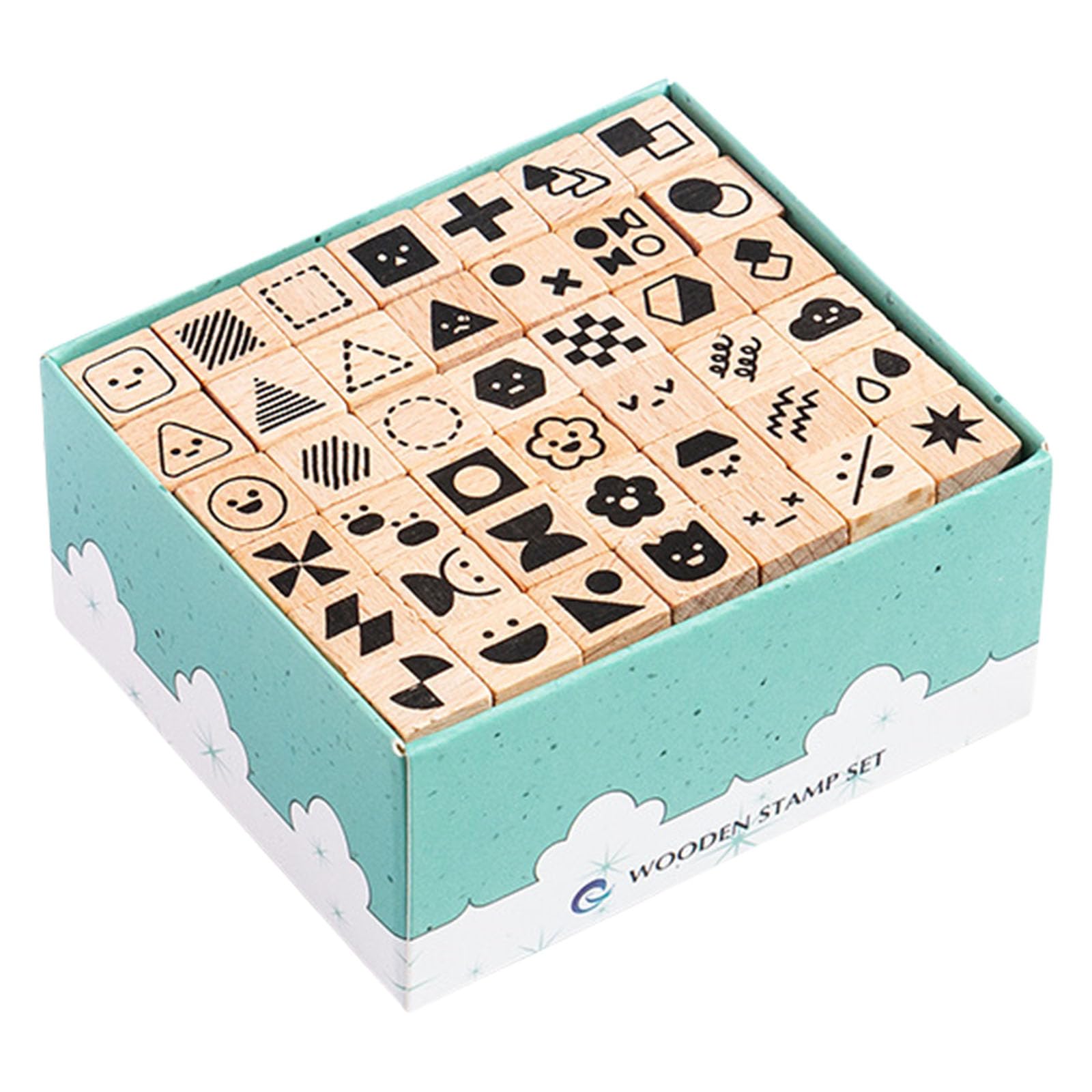 Tsophreniq 42Pcs Wood Craft Stamp Letter Number Wood Scrapbooking Decorative for Scrapbooking Journal Planner Notebook Craft
