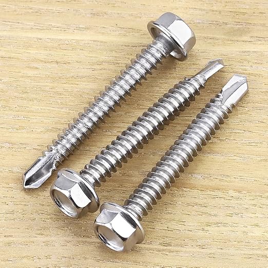 Tornillos Autoperforantes Cabeza Hexagonal #12 x 2" Acero Inoxidable 50 Piezas miniatura 2