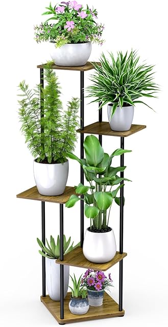 STLOVe® Plant Stand, 5 Tier Tall Flower Stand, Decor Pot Stand Garden Planter Holder, Flower Display Rack, Indoor Flower Pot Shelf, Wedding Garden Outdoor Home Decoration(Pot & Plant Not Included)