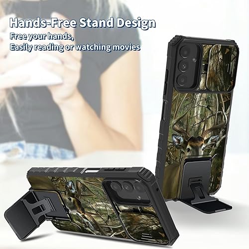 Miniatura 4 de Funda Galaxy A13 5G para Samsung A13 5G con función atril y cubierta de cámara de policarbonato duro de doble capa + funda de teléfono de TPU suave