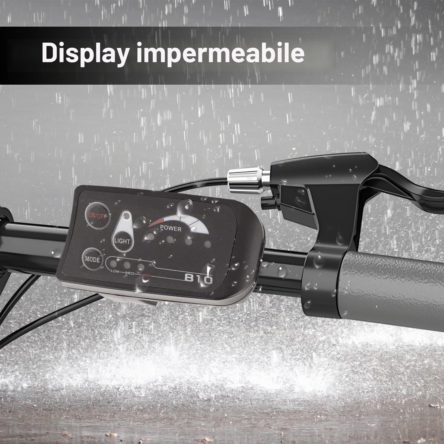 Display Bici Elettrica 48v 810, Display LED Controller per Bicicletta Elettrica Meter Tool Control Panel 3 Livelli di Rapporto Pannello di Controllo Intelligente di Potenza per Biciclette Elettriche | Display Bici Elettrica Batteria Control Panel 3 Livell