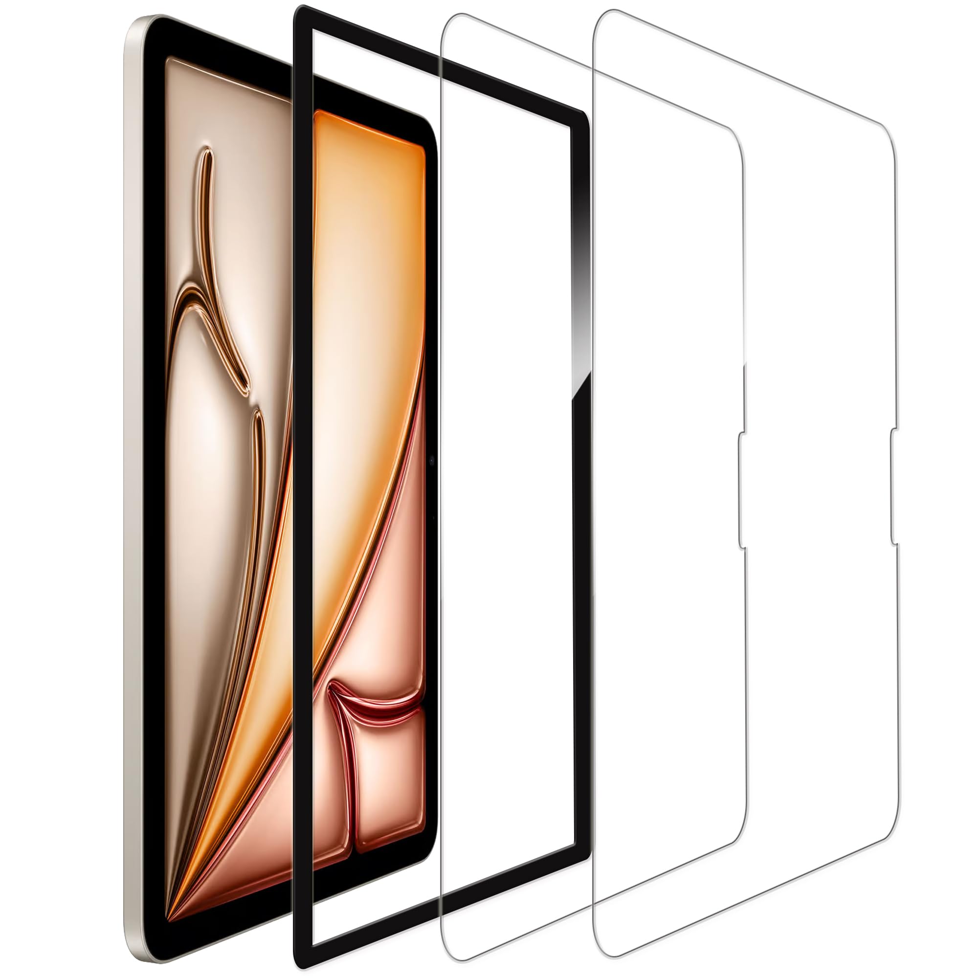 iPad Pro11保護フィルム2枚セットガイド枠付き KPNS 強化ガラス Amazon | 【2枚セット】ガイド枠付き KPNS 日本素材製 強化