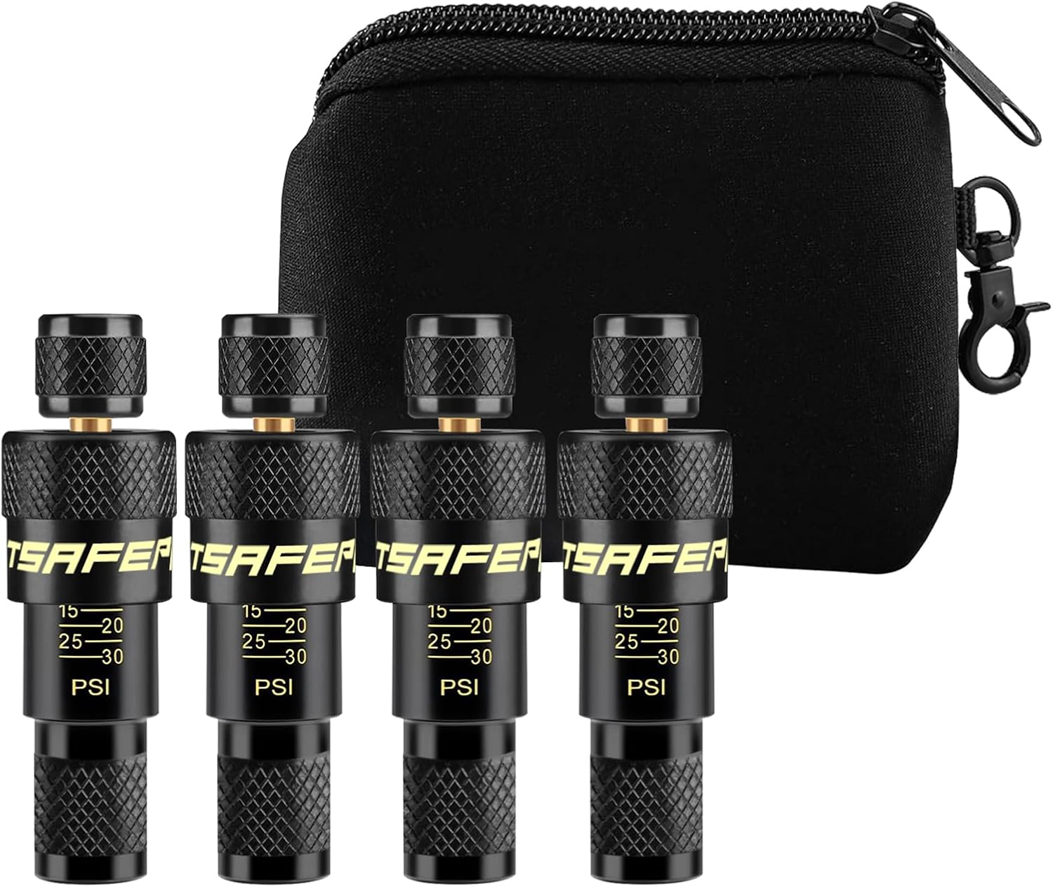 ATsafepro Tire Deflator, 10-30PSI Adjustable Auto-Stop Tire Deflators Offroad Accessories, Air Down Tire Deflators Kit Tool for Rapid Deflator Off Road 4x4 Various Vehicles (Pack of 4)