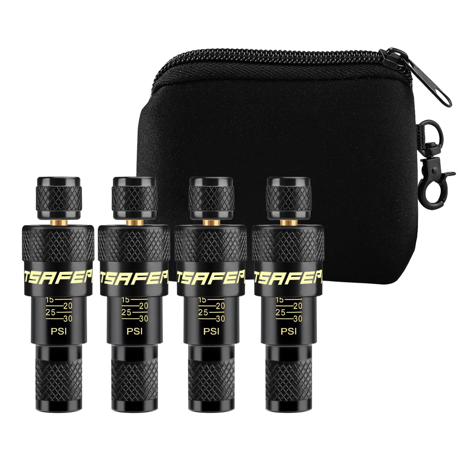 ATsafepro Tire Deflator, 10-30PSI Adjustable Auto-Stop Tire Deflators Offroad Accessories, Air Down Tire Deflators Kit Tool for Rapid Deflator Off Road 4x4 Various Vehicles (Pack of 4)