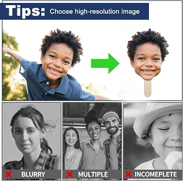 Custom Big Head Cutout on a Stick, 6 to 48 Personalized Face Cutouts for Birthday, Party Props, Graduations, Decoration Gifts, 1Piece