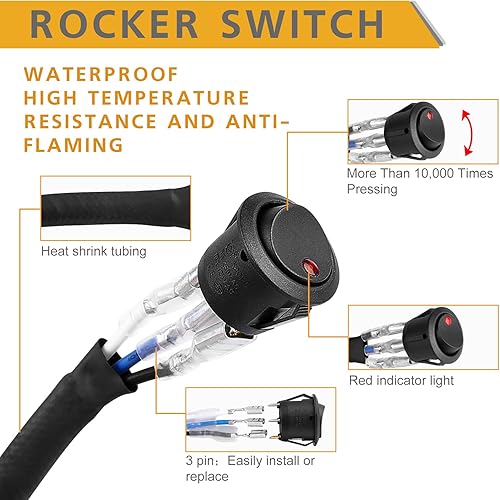 Miniatura 5 de Arnés de cableado de 2 cables, barra de luz LED de 12 V, kit de arnés de cableado de luz antiniebla para barras de luz LED, luces de vaina, luces