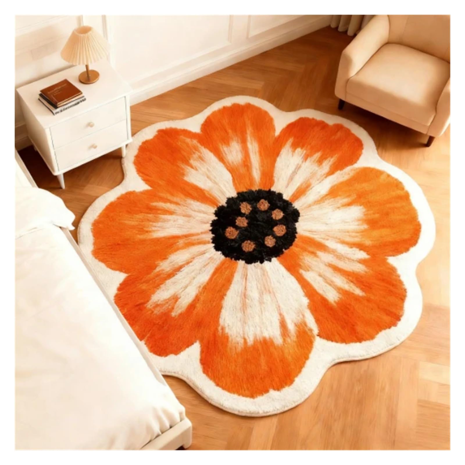 Tapis de décoration fleurs pour chambre à coucher et réveil doux