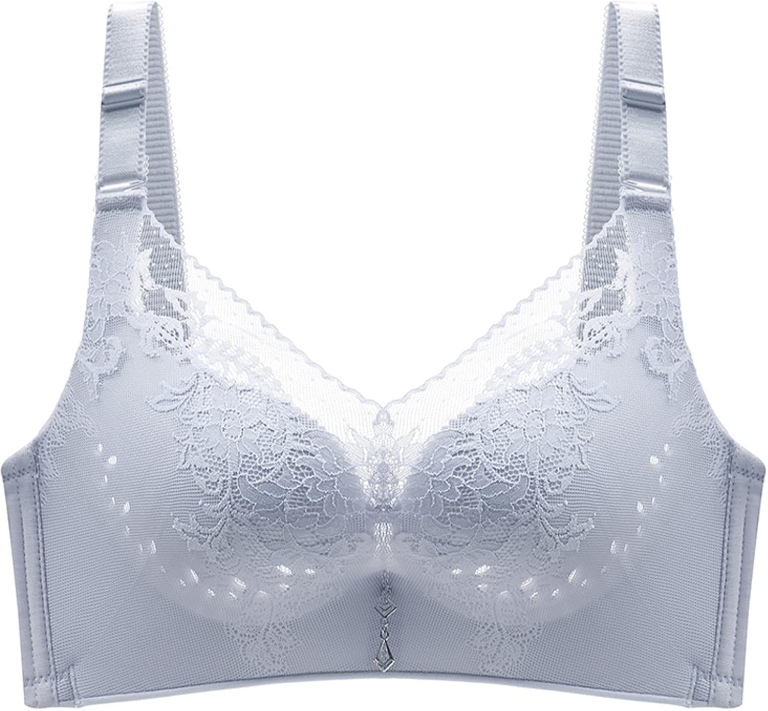 [AORKU] ナイトブラ ブラジャー 総レース ワイヤレス ブラ フラワーレース 単品売り 大きな胸を小さく見せる 3/4カップ