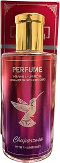 Chuparrosa Perfume With Pheromones, Red and Purple Gradient Bottle, Gold Cap, Hummingbird Design