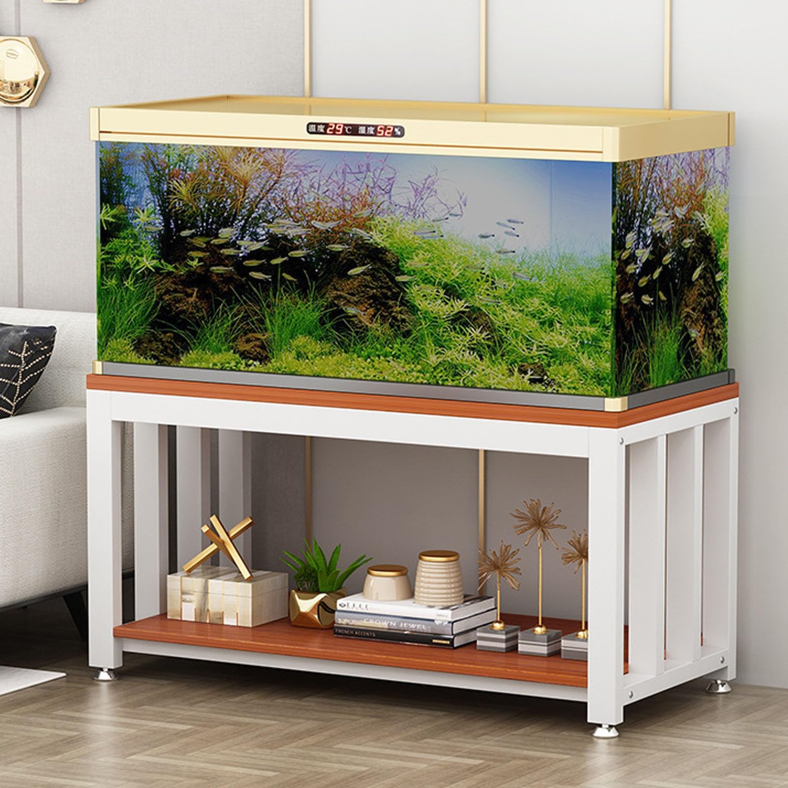 Support d'aquarium robuste anti-vibration avec étagère basse