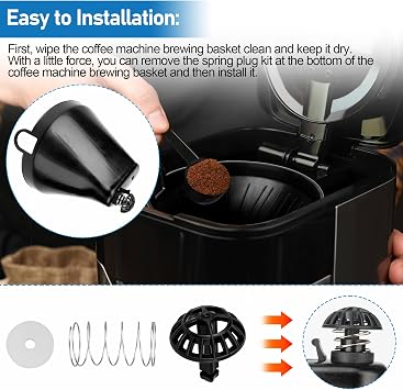 Coffee Machine Brew Basket Bottom Spring Loaded Stopper Kits Replacement for Cuisinart Coffee Makers, Coffee Maker Parts Fit for Cuisinart DCC-1200, DCC-1200BCH, DCC-1200BW Brew Basket,2Pack