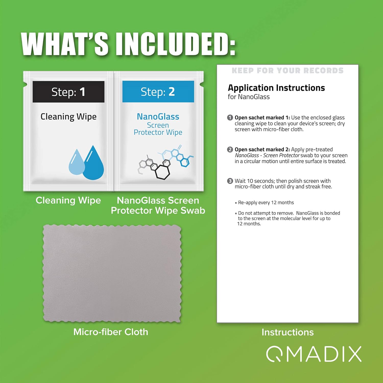 Nеw Prоduсt QMADIX $100 Replacement Guarantee-2 pack -Invisible Nano Liquid Glass Screen Protector [Scratch Resistant] for all iPhone, iPad, Apple Watch, Samsung phones - Extreme Liquid Glass Protection