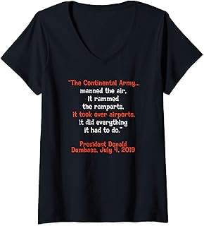 Womens Anti-Trump Stupid Continental Army Airport Quote V-Neck T-Shirt
