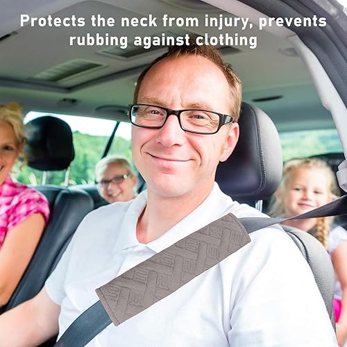Miniatura 4 de Kewucn Paquete de 2 fundas suaves para cinturón de seguridad de automóvil, fundas universales para correa de hombro para cinturón de seguridad que