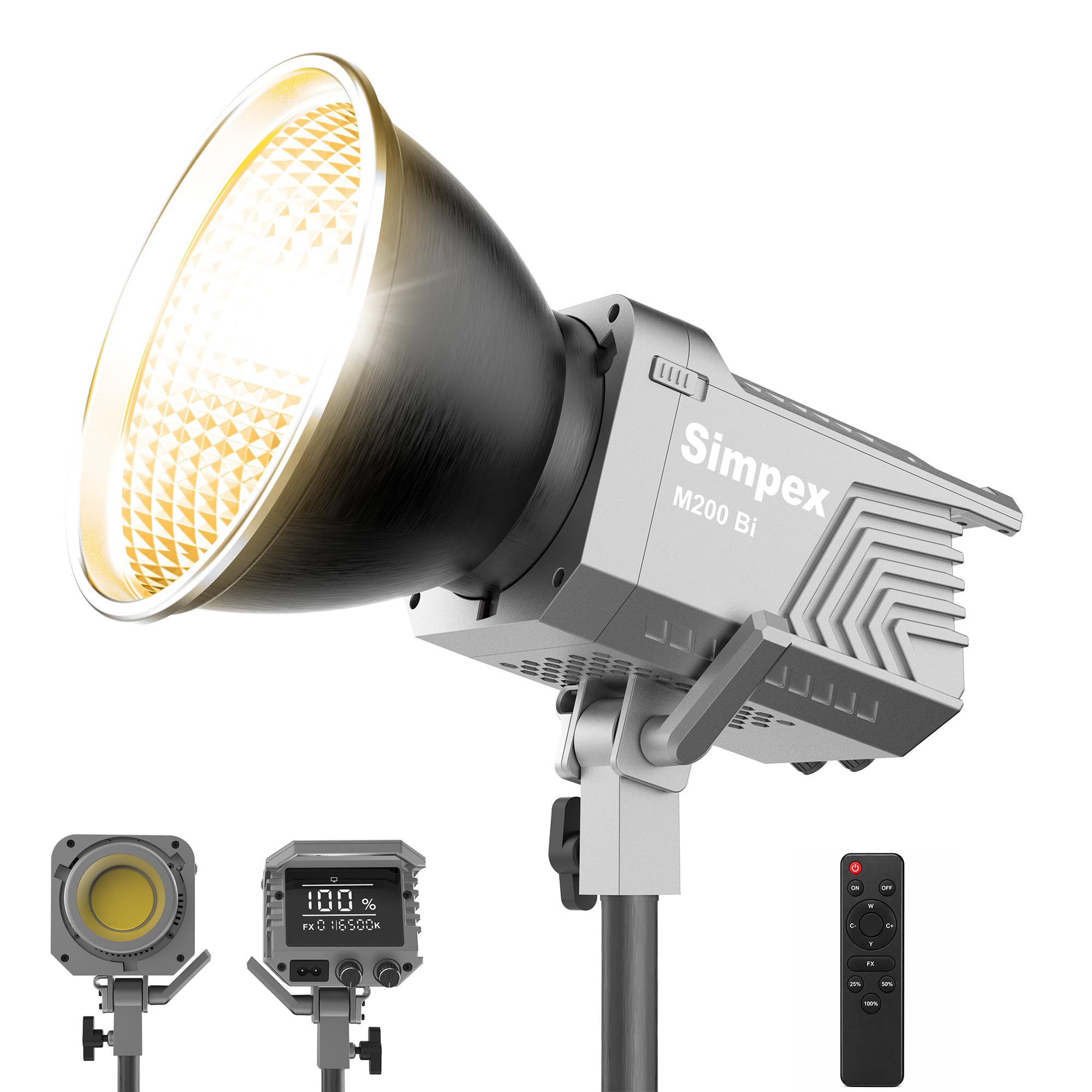 Simpex M-200 Bi, 200W Bi-Color LED Continuous Video Light | 2700K–6500K Adjustable | Studio Light for Photography, Filmmaking, YouTube, Interviews & Reels.-picture-24