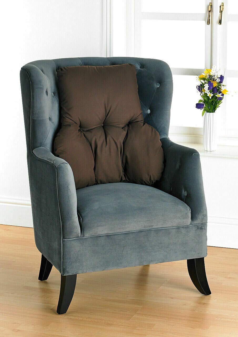 Cómodo cojín lumbar y soporte trasero para sofá/silla (marrón)