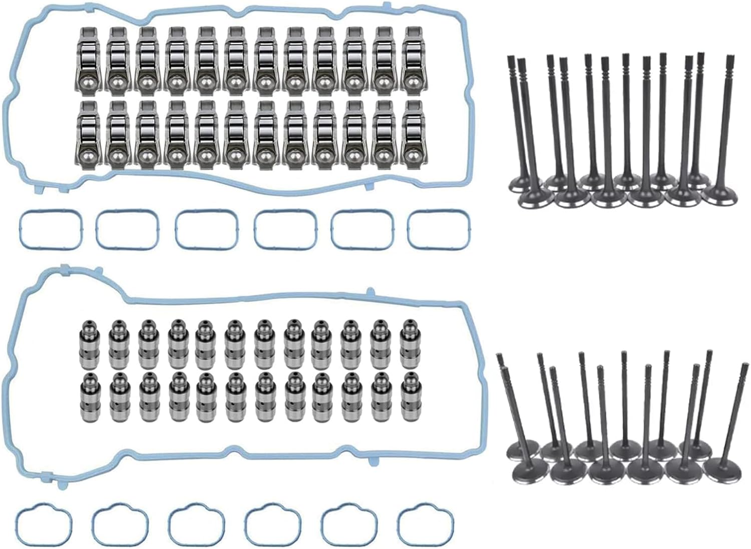 GELUOXI Intake & Exhaust Valve Rocker Arm Lifter Lash Adjuster Kit Replacement for 2011-2016 Chrysler Jeep Dodge 3.6L Pentastar 5184127AC 5184128AE 5184296AH 5184332AA