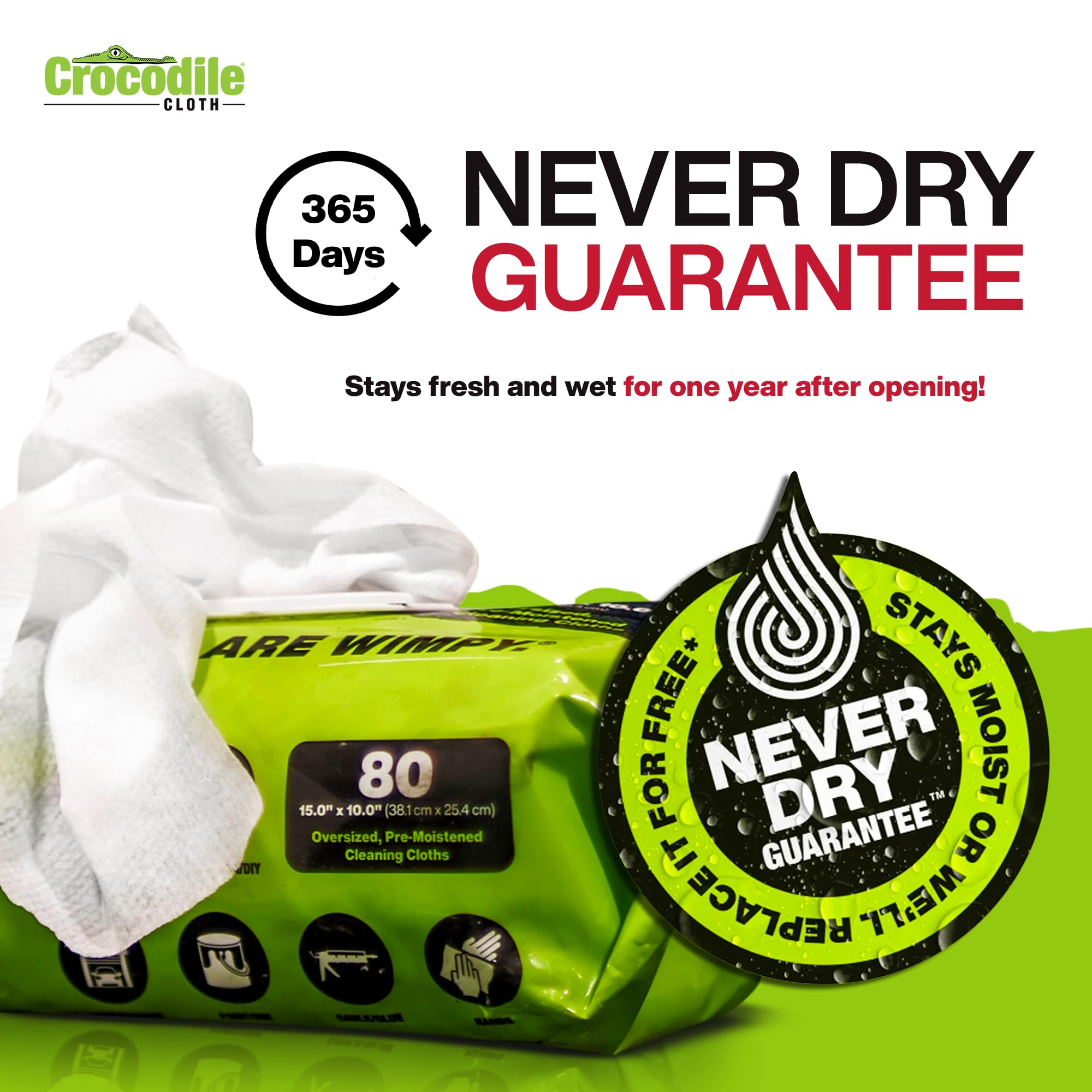 Crocodile Cloth Grill Cleaning Wipes - Heavy Duty, Biodegradable - 80 - View #4