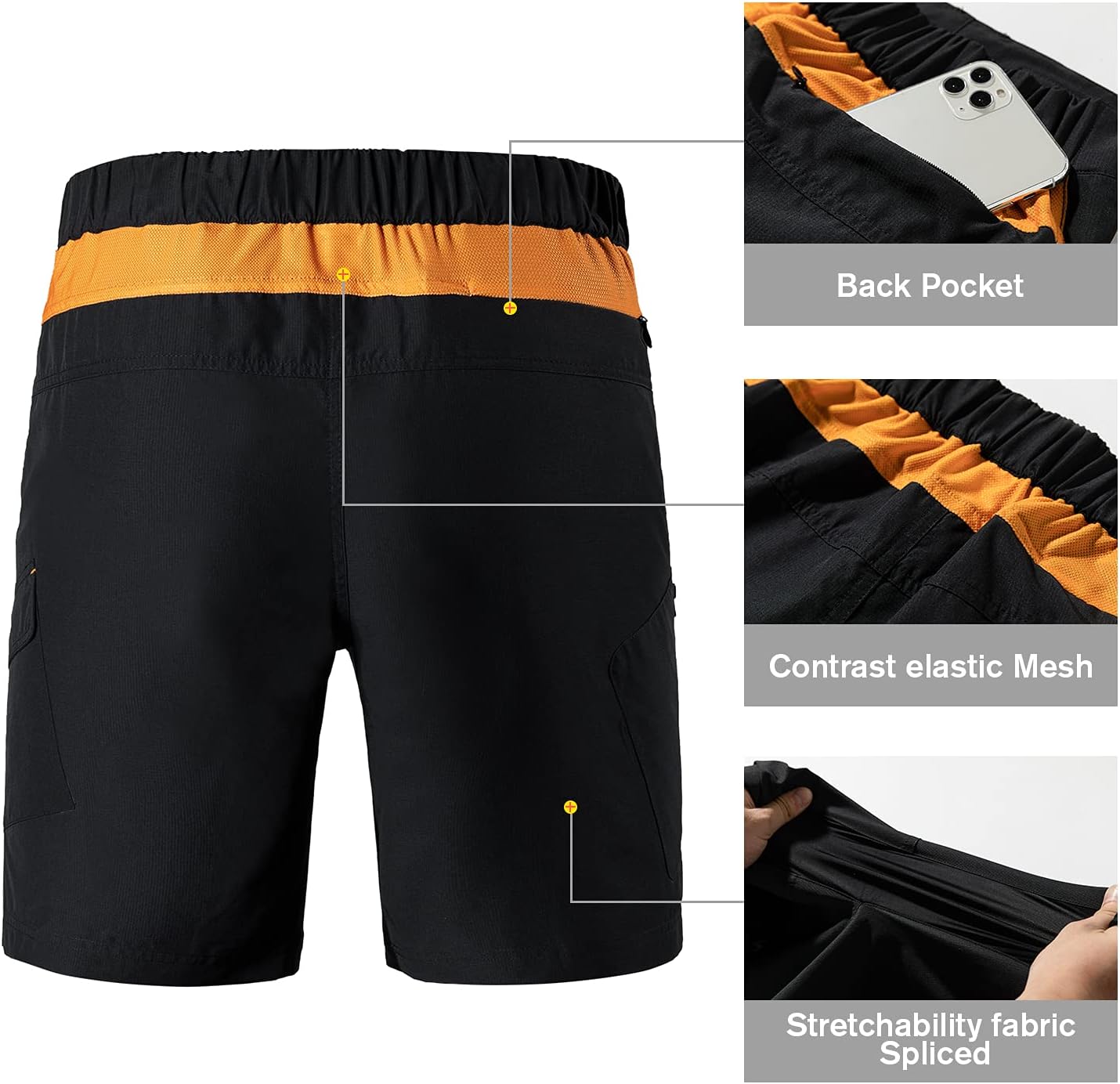 Santic Men's Mountain Bike Shorts Loose Fit MTB Shorts Cycling Shorts Baggy Zipper Pockets