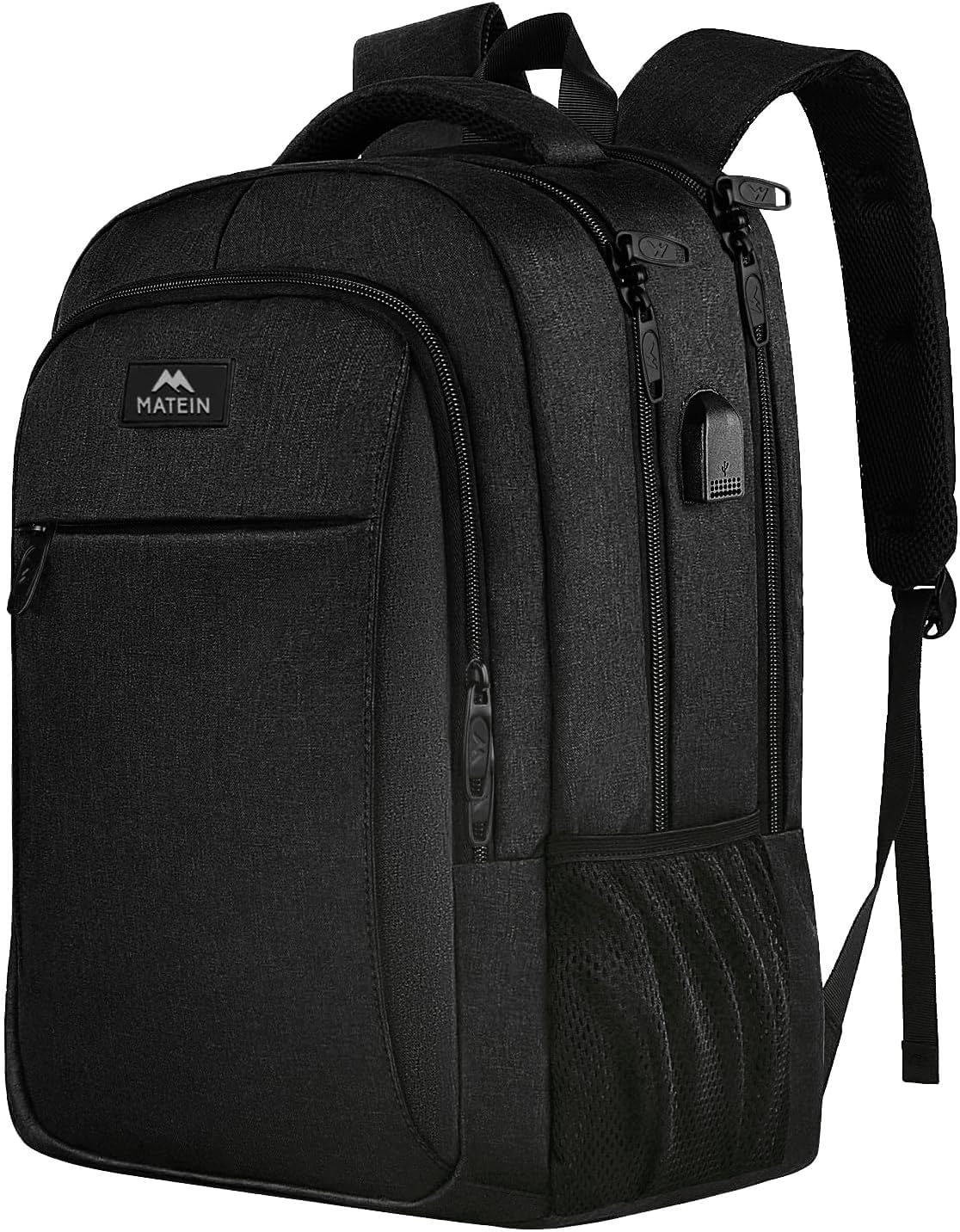 MATEIN Travel Laptop Backpack, Work Bag Lightweight Laptop Bag with USB Charging Port, Anti Theft Business Backpack, Water Resistant School Rucksack Gift for Men and Women, Fits 15.6 Inch, Grey — view 17