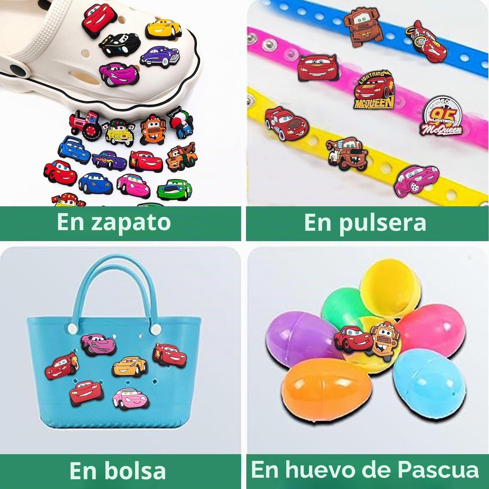 PANYI 30 Pines Croc de Zapatos para Automóviles Adornos de Dibujos Animados