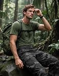 JUKMO Quick Release Tactical Belt, Military Work 1.5" Nylon Web Hiking Belt | Heavy Duty Seatbelt Zinc Alloy Buckle & Stretch Belt Strap