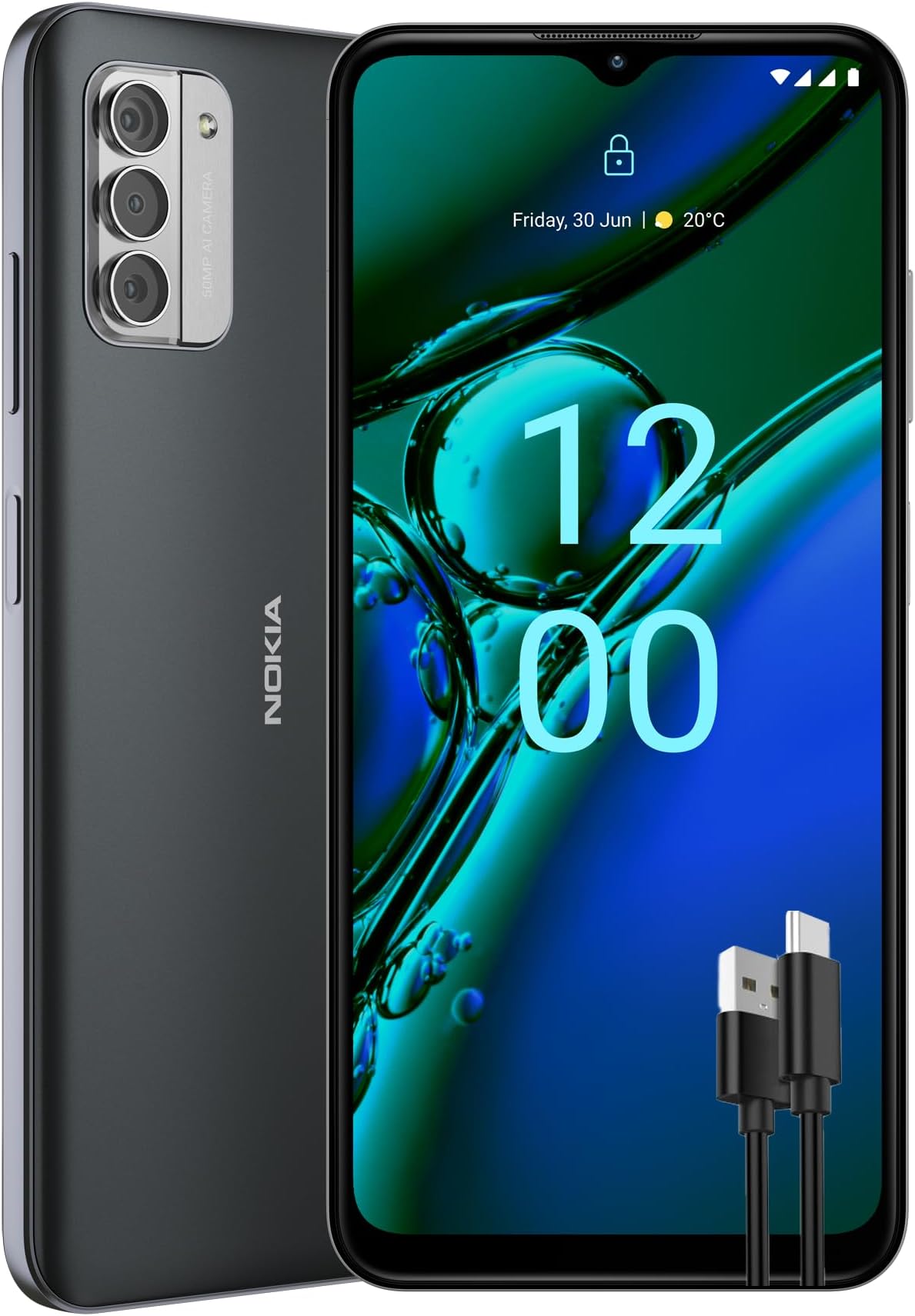 Nokia G42 Charger Super Fast Charger Cable For Nokia G42, C02, C12, C32, G22, G60 - 20W USB-C Cable With Wall Adapter (1m, 2m, 3m) Nokia 6010 Charger - Foto 11