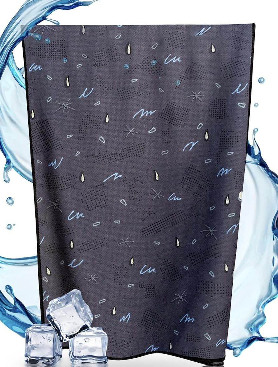 Serviette Rafraîchissante 90 × 30 cm avec Boutons Pression – Serviette de Refroidissement Réutilisable pour Sport & Forte Chaleur, UPF 50+, Facile à Réactiver – Humidifier et Secouer