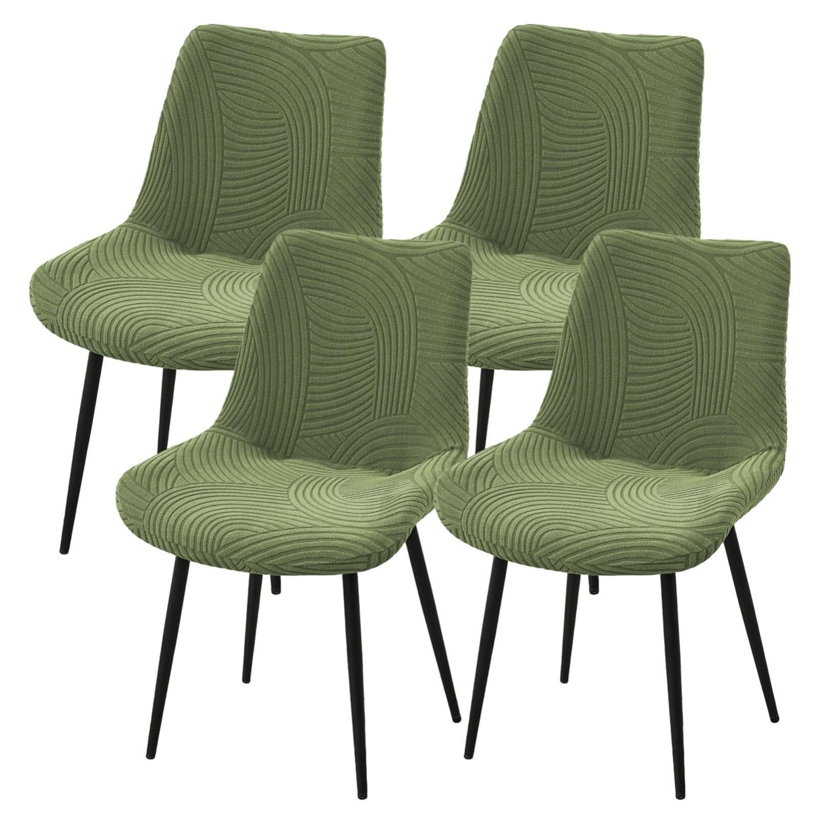 NMVAWIPT Stretch Shell Chair Covers, Armless Mid Century Modern Dining Slipcovers, Polyester Protectors, Machine Washable(#1,4pcs)