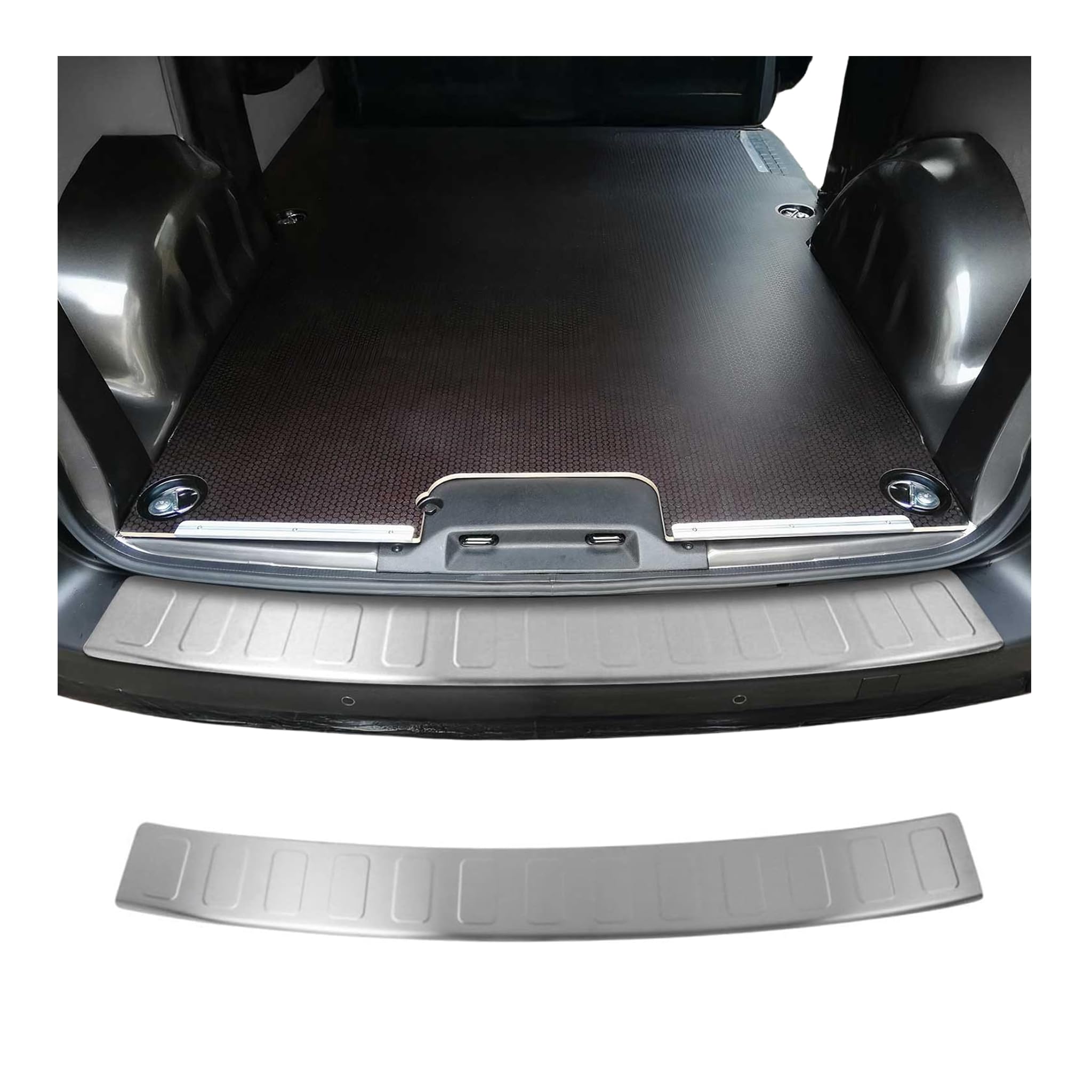 OMAC Protection de Pare-Chocs Arrière pour Peugeot Expert 2016-2026 L1 L2 – INOX Finition brossée – Seuil de Coffre sur Mesure – Protection Seuil de Chargement