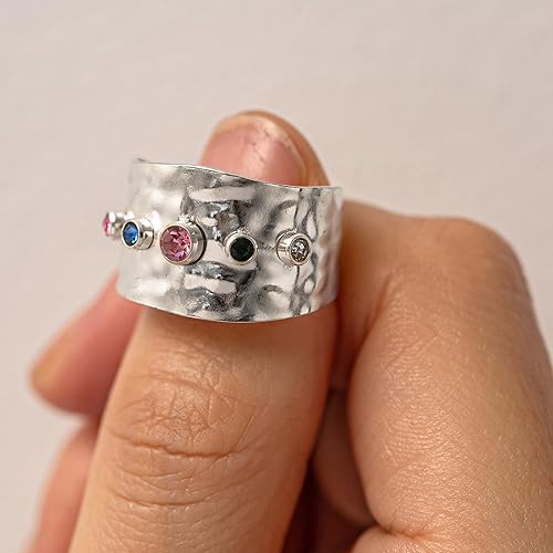 Miniatura 266 de 925 Sterling Silver Ring Minimalist Adjustable Rings Band Handmade Rings for Women Girls