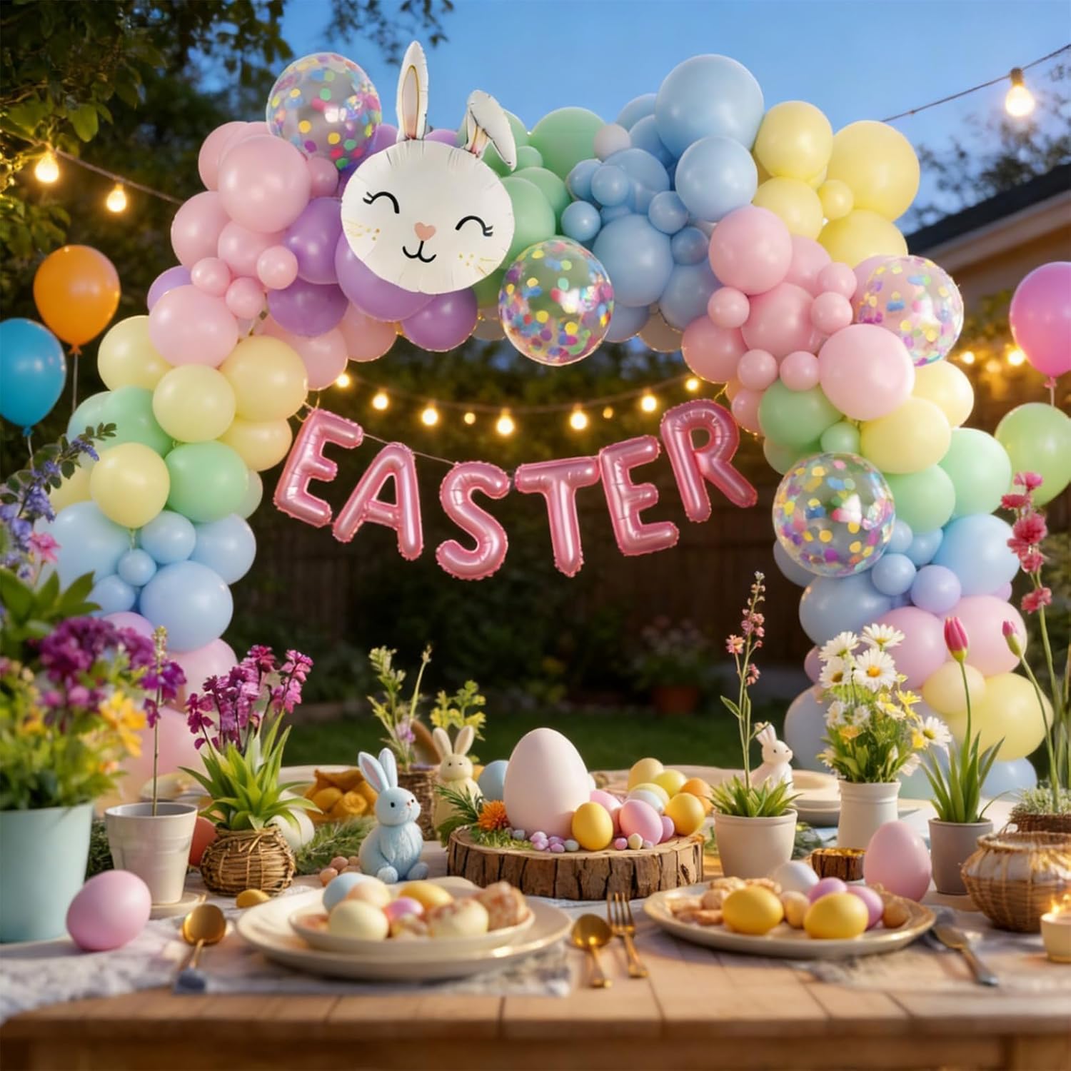 Easter Balloon Arch Kit, Pastel Bunny Balloon Garland for Baby Shower Spring Easter Birthday Party Decorations