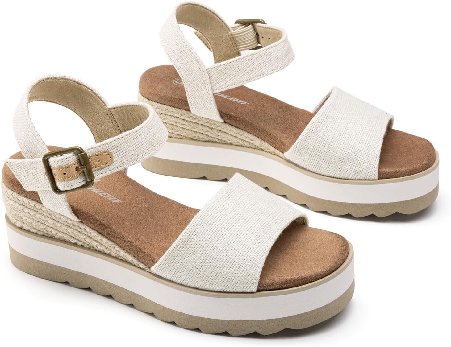 Athlefit Platform Wedge Sandals for Women Espadrille Comfortable Summer Ankle Strap Buckle Open Toe Sandals - Image 4
