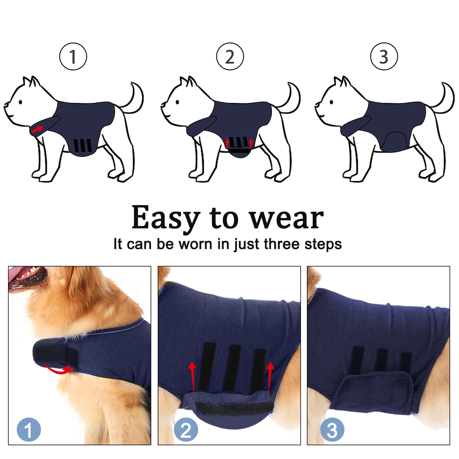 Gojiny Cappotto calmante per l'ansia del cane, per alleviare lo stress e l'ansia