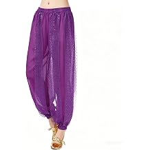Women Sequin Belly Dance Harem Pants, Shiny Arabic Arabian Costume, Halloween Cosplay Stage Performance Trousers
