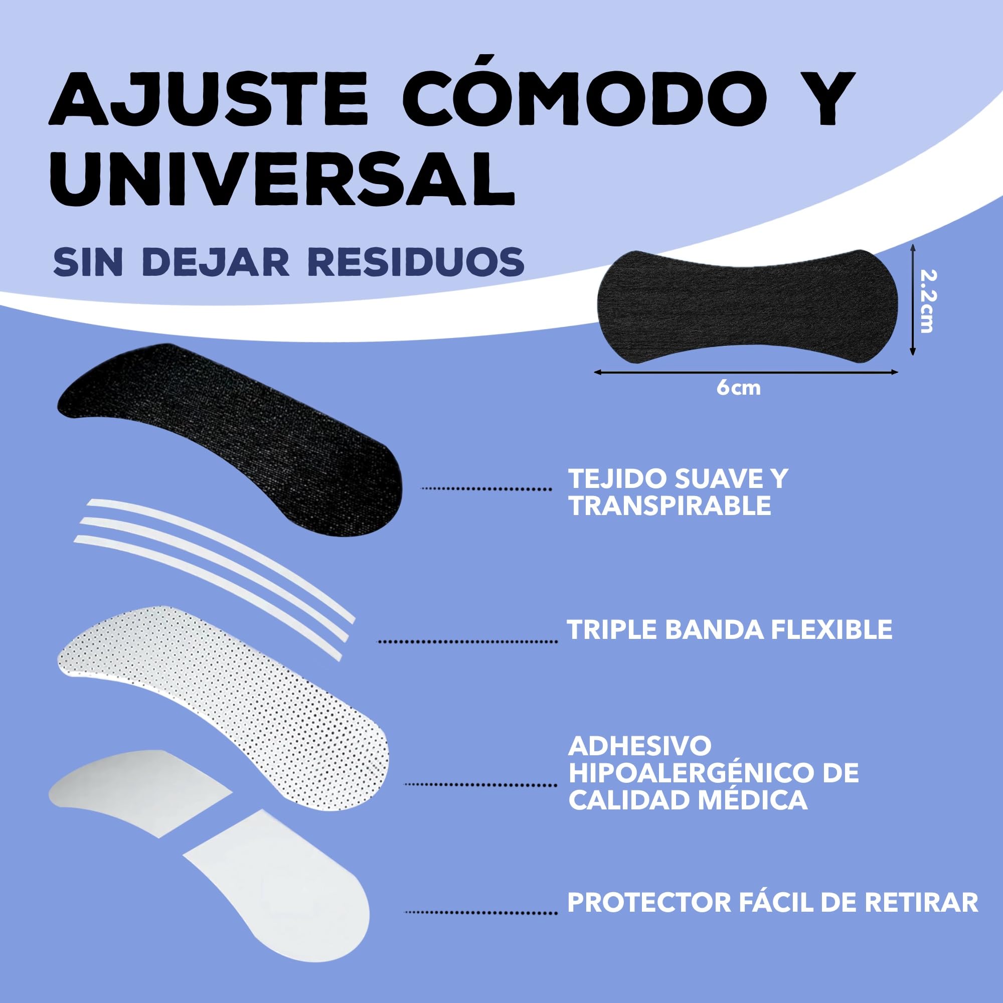 PACK 60 TIRAS NASALES Deportivas. Nasal Strips. Tiras Nasales Antirronquidos para Dormir .Nose Strips. Respirar Mejor por la Nariz. Nasal Strips. Tiritas Nariz Respirar. No mas Ronquidos.