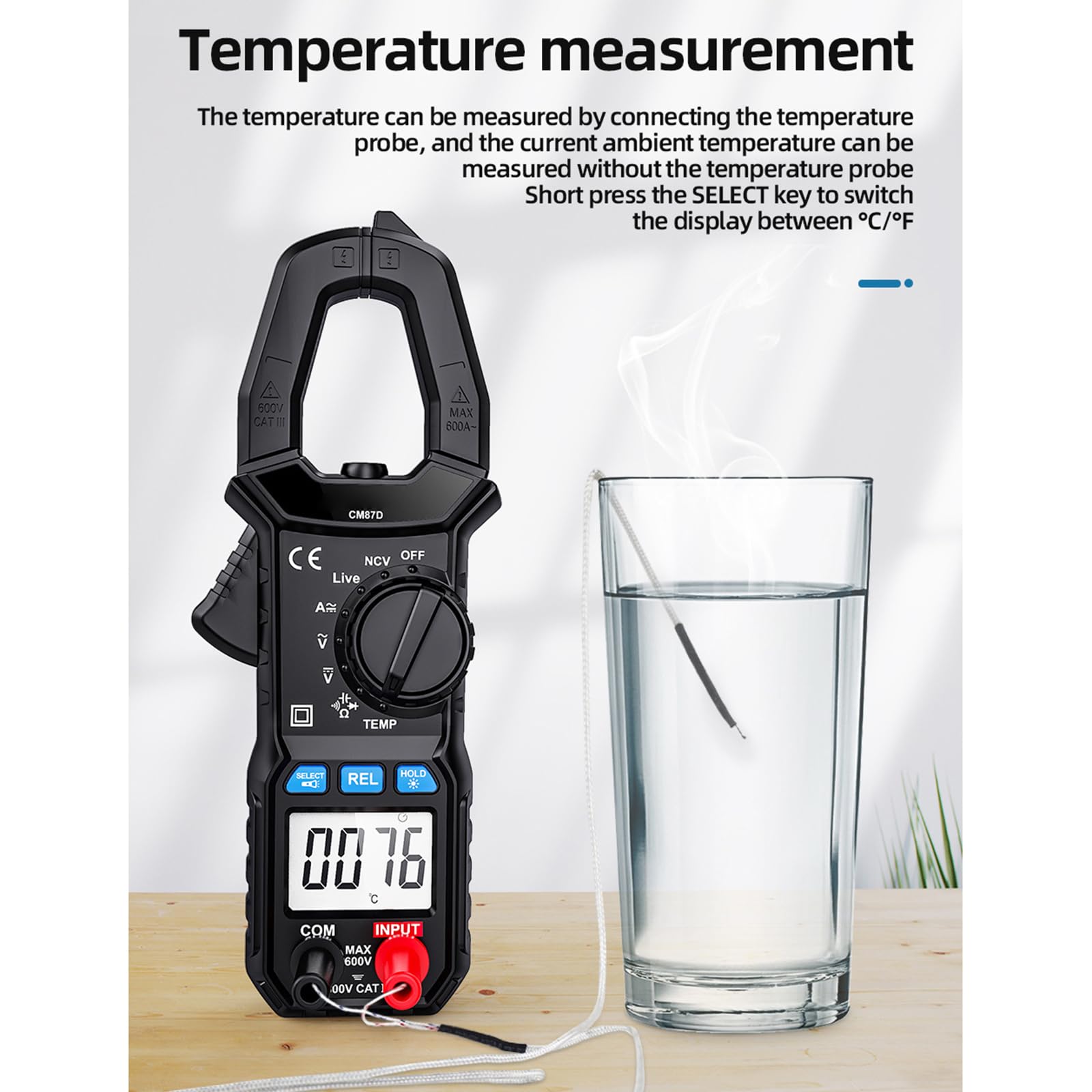 Pince ampèremétrique portative T-RMS 6000 points multimètre testeur de tension mesure la tension actuelle température fréquence multimètre testeur pince numérique