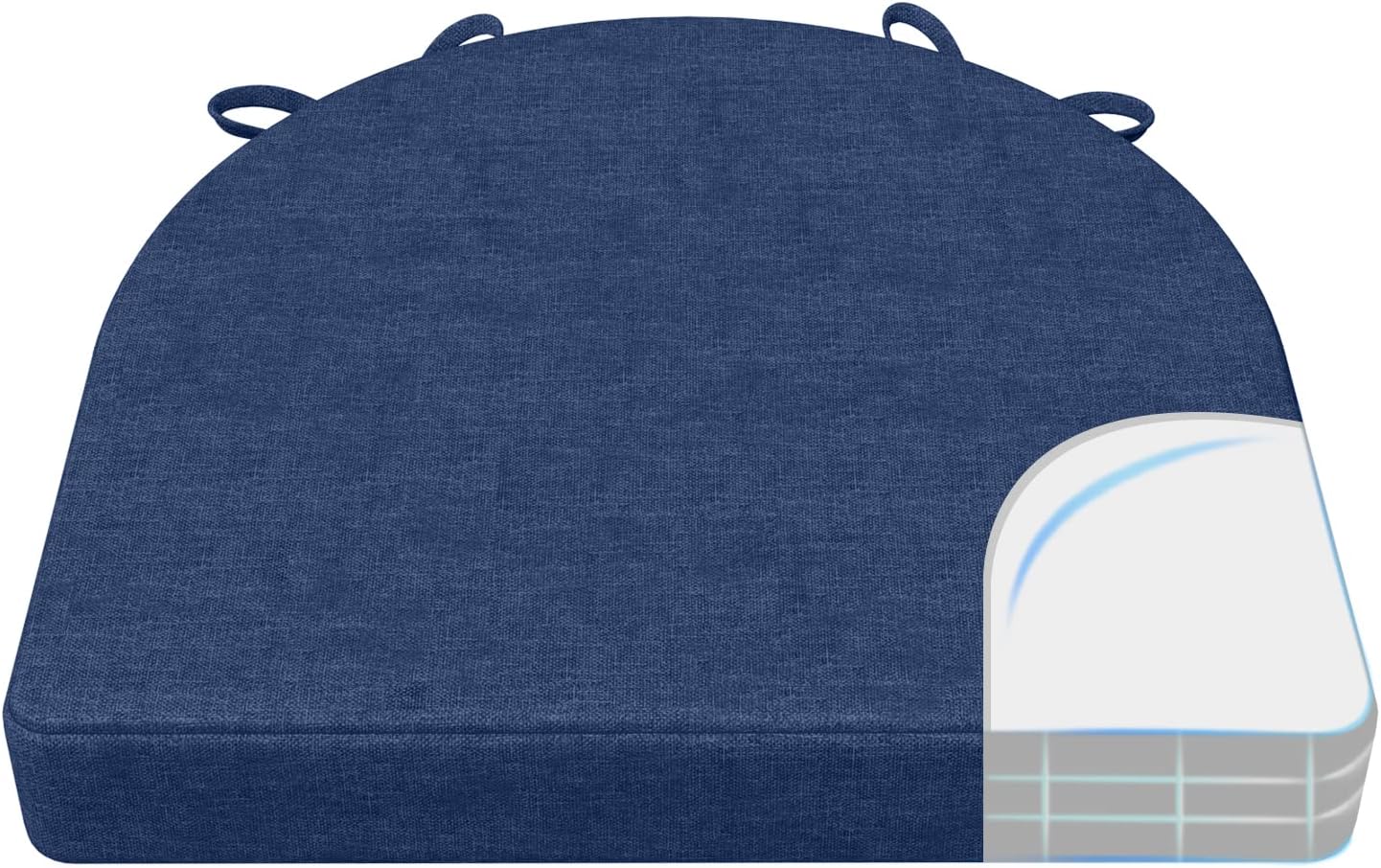 AAAAAcessories UShaped Chair Cushions for Dining Chairs with Ties and Removable