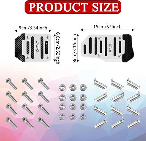 Miniatura 2 de 3 almohadillas antideslizantes para pedal de aleación de aluminio para automóvil, cubierta de pastillas de freno de transmisión manual automática,