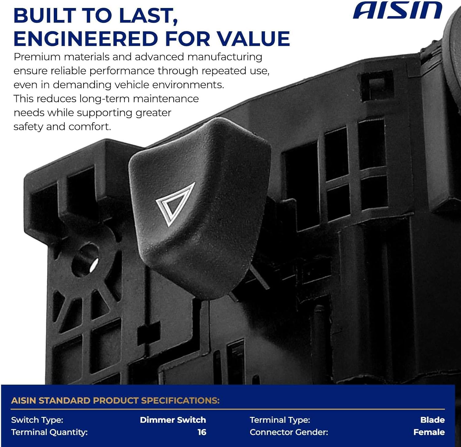 AISIN AFTERMARKET TSST-00099 Turn Signal Switch - Compatible with Toyota RAV4 1996-2000, 4Runner 1999, Sienna 1998, Avalon 1998-1999, Celica 1995-2000