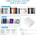 USB C Charger for iPhone 17 16 15, MFI Certified 20W Type C Charger Fast Charging Block with USB C to C Cable for iPhone 17/16/15 Pro Max/15/16 Pro/15/16 Plus/Pad Pro 12.9/11/Air and More