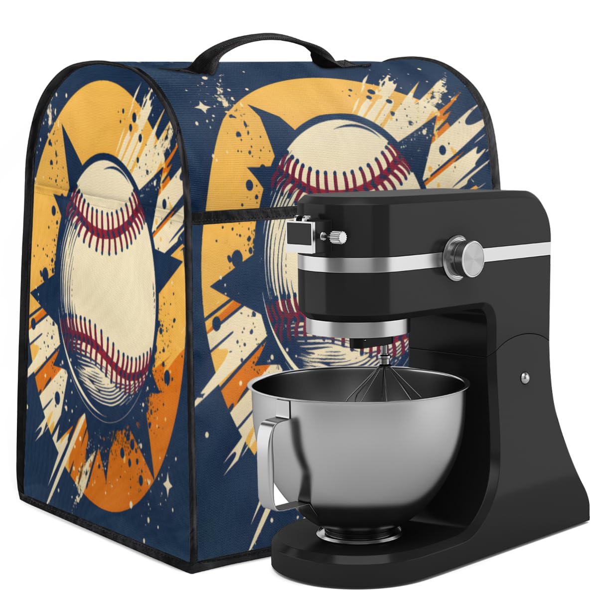 Coffee Maker Cover Baseball Pattern Kitchen Appliance Covers Small Appliance Covers Blender Cover Juicer Cover Dust Covers for Kitchen Appliances with Top Handle and Pockets,Washable,B457