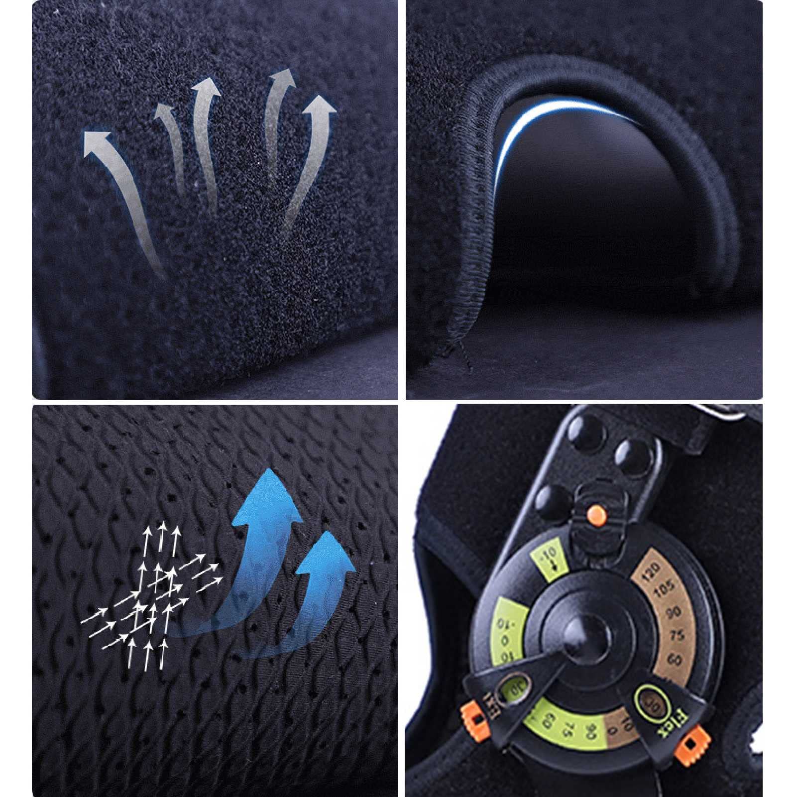 Ortesis de rodilla con bisagra Rodillera de fijación de rodilla, rodillera de rehabilitación para fractura de rodilla, ligamento de menisco, Dial ajustable y extraíble para asistencia en la vida diar