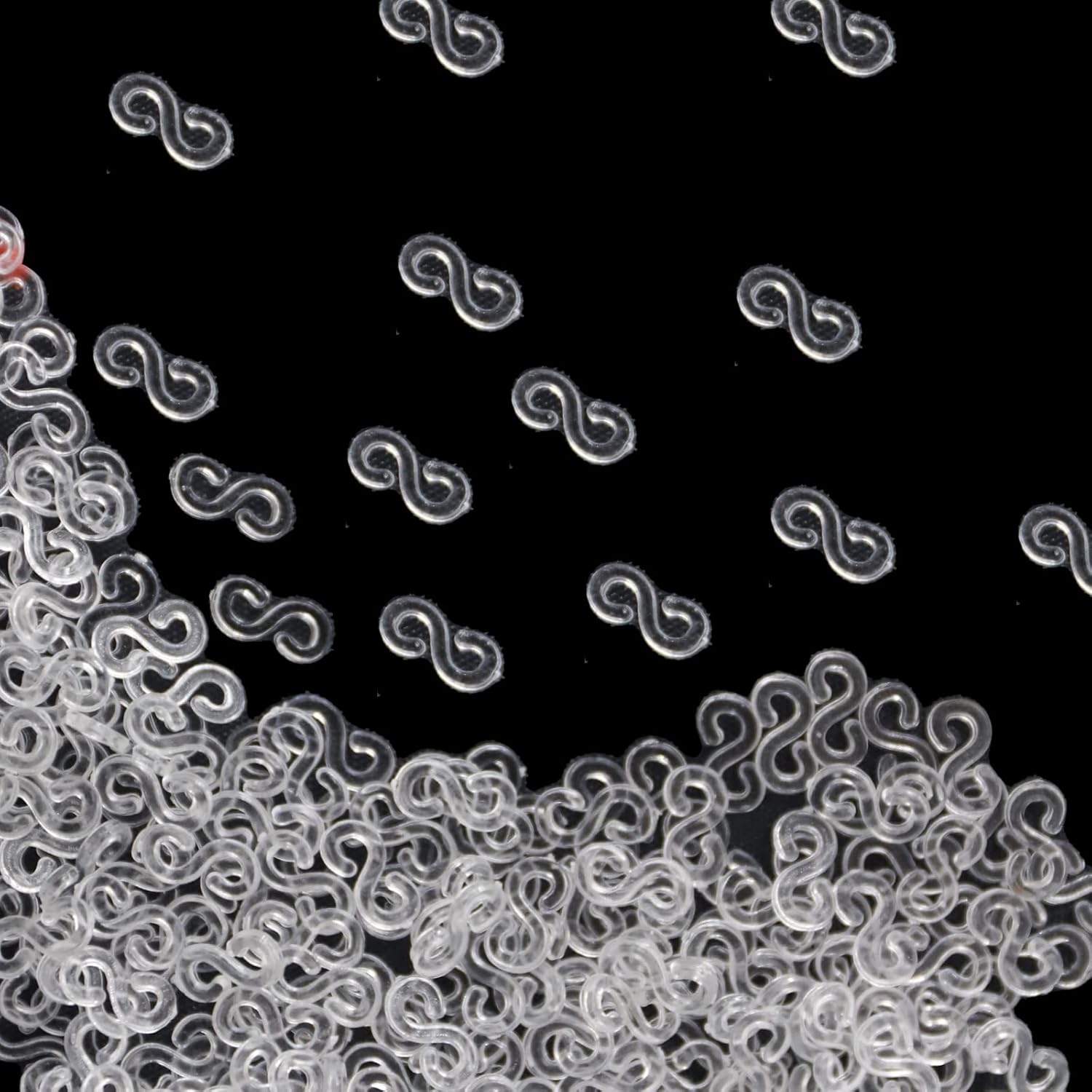OBYJCA Clear Loom Bands S Clasps, 240Pcs Loom Band Hooks S Clip Rubber