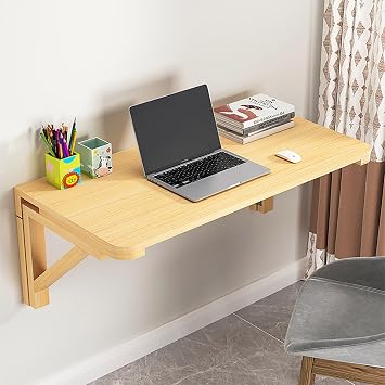 Folding Wall-Mounted Drop-Leaf Table,Heavy Duty Wall Mount Table Kitchen,Dining Table Desk Computer Desk Trestle Desk Stable and Durable for Kitchen, Laundry Room & Restaurant Use 8050cm