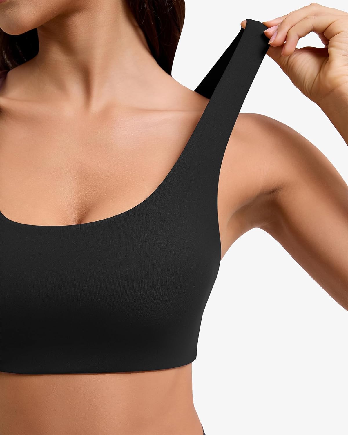 RIOJOY Sports Bras for Women, Double Lined Womens Sports Bras with Removable Pads, Racerback, Square Neck Gym Yoga Sport Bra - Image 3