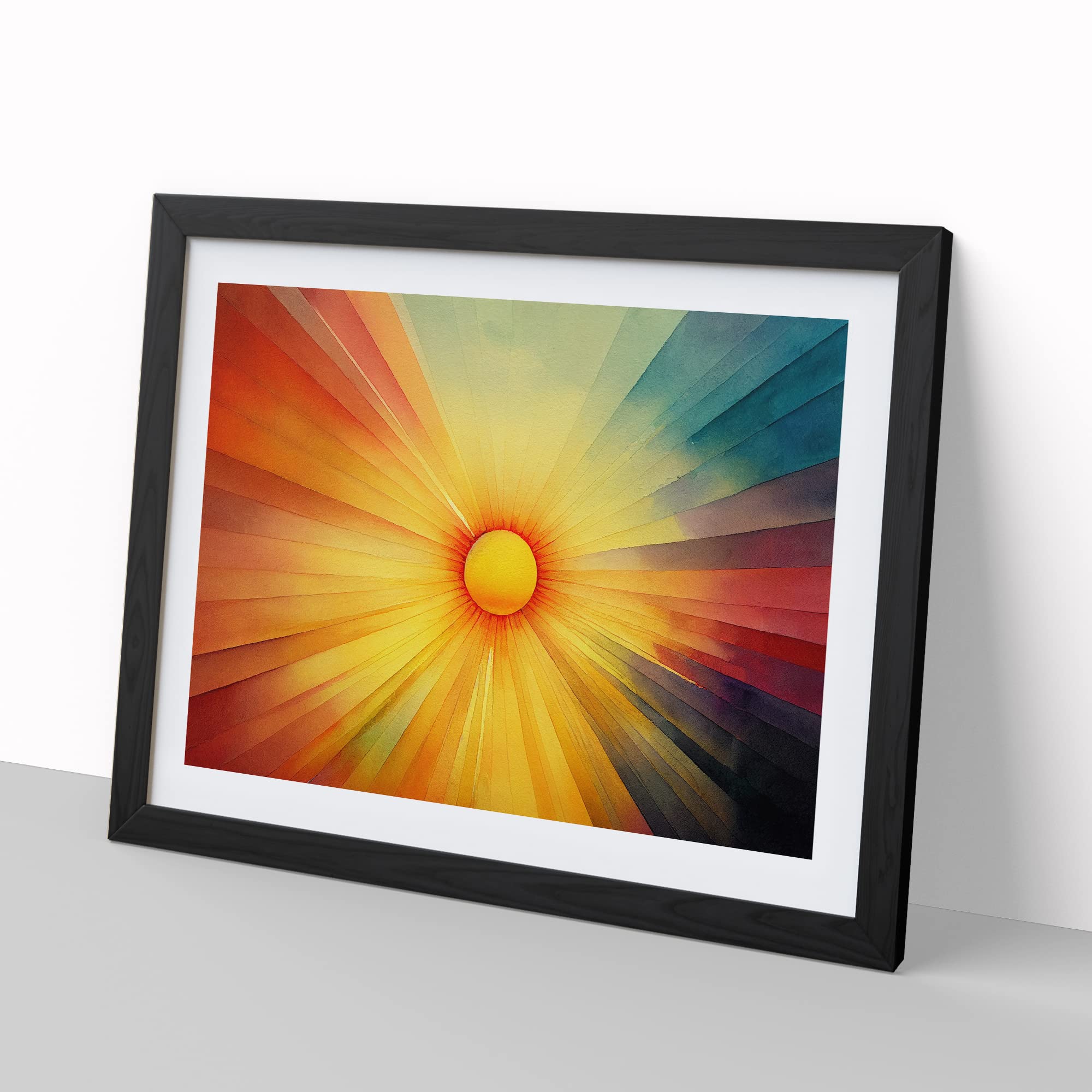 The Rising Sunset Vol.2 Abstract Framed Print, Black, A3 (46 x 34 cm) - Image 2