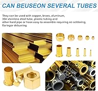 Vista 4 de 1/4", 3/8", 5/16", 1/2" OD Inserto de Compresión de Latón, Manga de Virola, Tuerca 200PCS