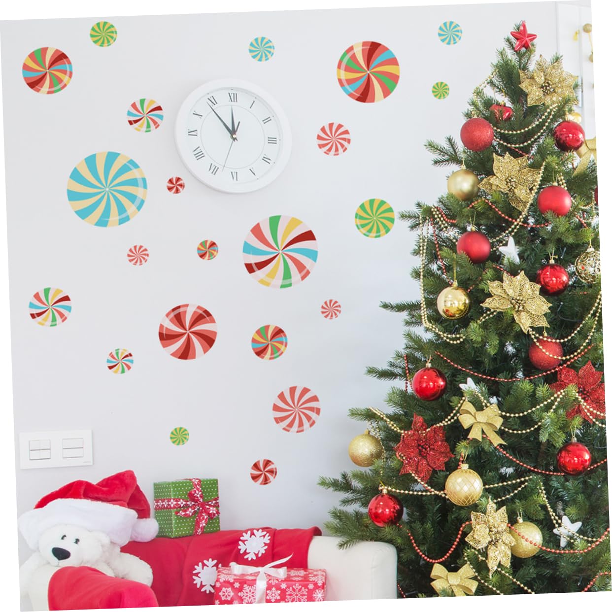Hemobllo 8blätter Teiliges Bunter Weihnachts- Und Bodenkleber Selbstklebende Sticker Für Fenster Und Wände Kreative -dekoration Für Festliches Zuhause