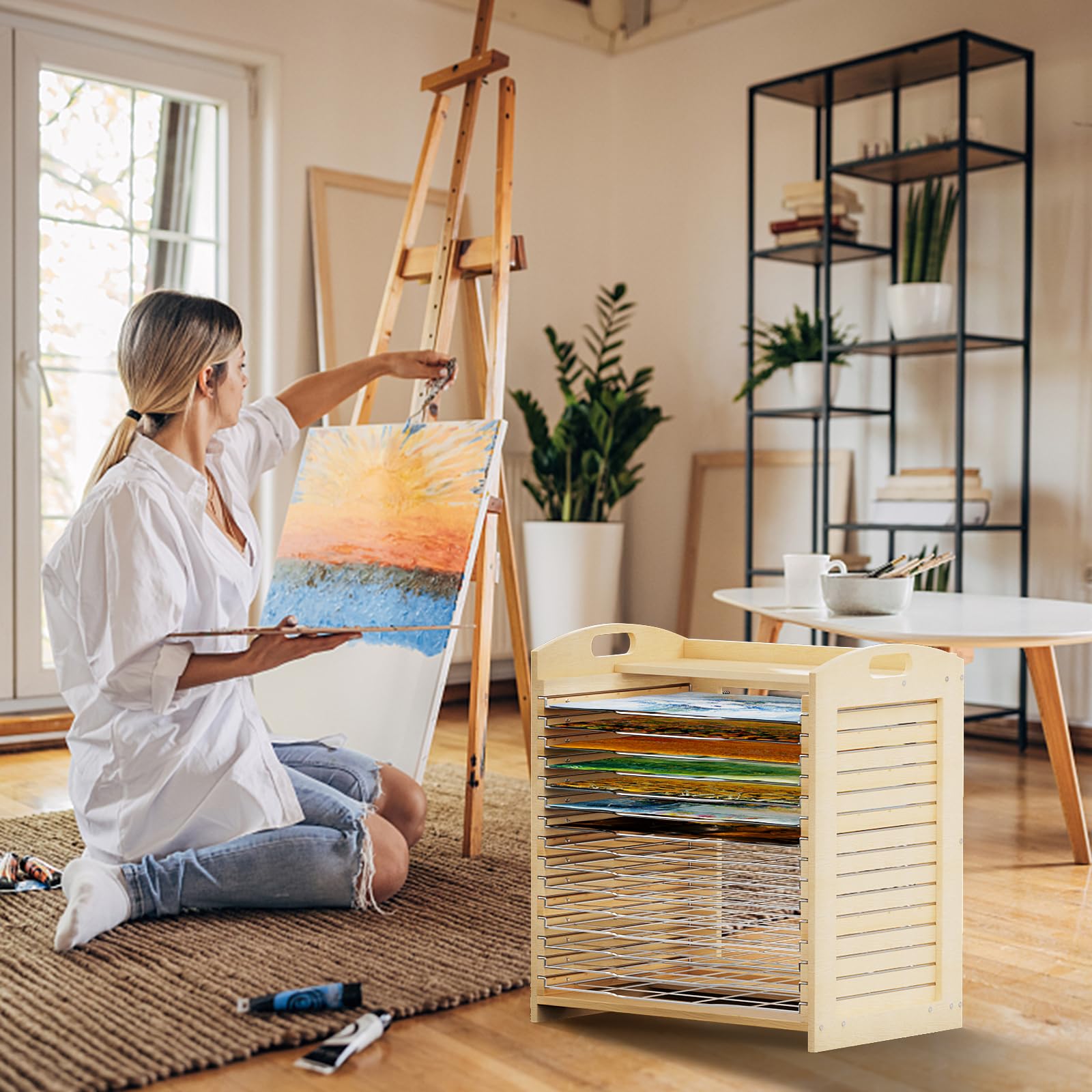 Amazon.co.jp : mopam (モパム) アート乾燥ラック 教室用 アート木製